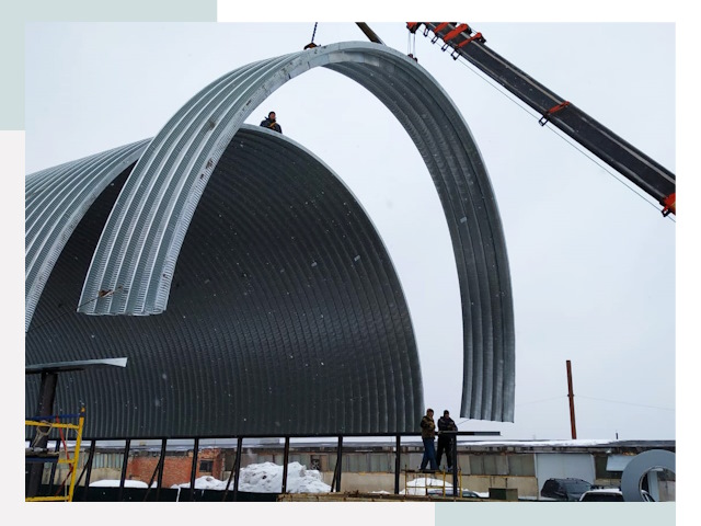 Полукруглые ангары в Новотроицке